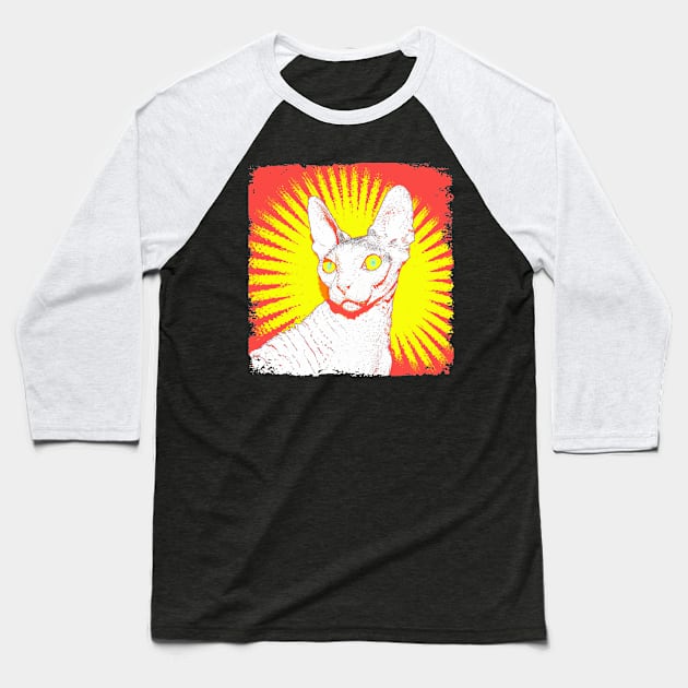 Cornish Rex Pop Art - Cat Lover Gift Baseball T-Shirt by PawPopArt